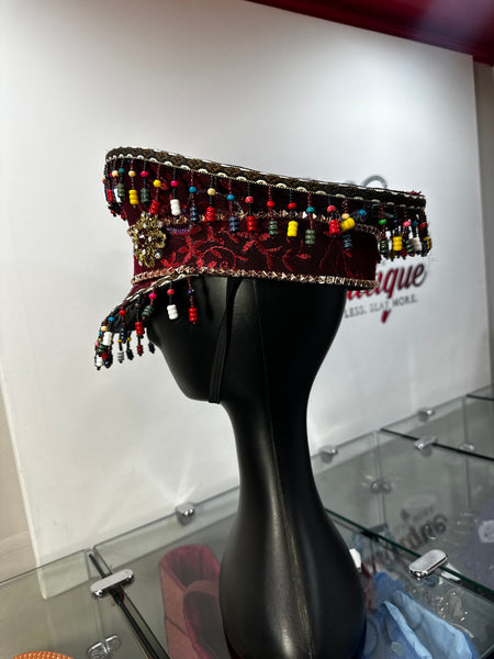 SteamPunk Beaded Sequin Capt Hat 22"/56cm