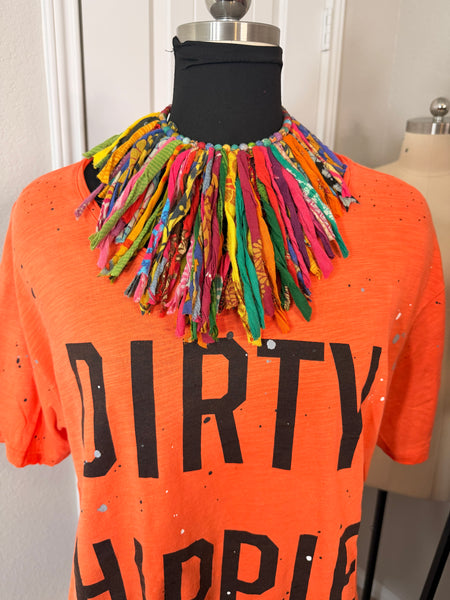 Kantha Fringe Collar Necklace