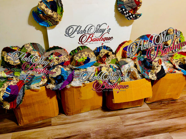 Patchwork Frayed Mushroom Bucket Hat-Unisex (One of a Kind-PatchWork Colors and Designs Vary on Each Hat) (Ready to Ship)
