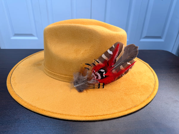 Decorative Hat Feather- RED