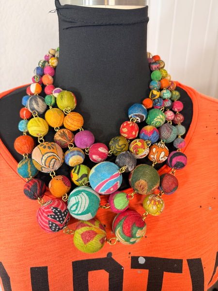 Kantha Orb Necklace