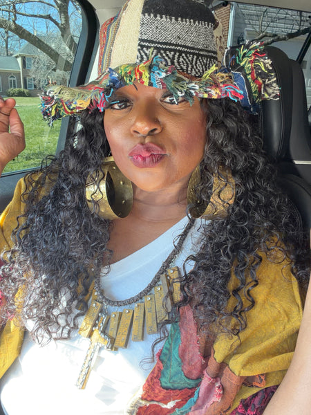 Patchwork Frayed Mushroom Bucket Hat-Unisex (One of a Kind-PatchWork Colors and Designs Vary on Each Hat) (Ready to Ship)