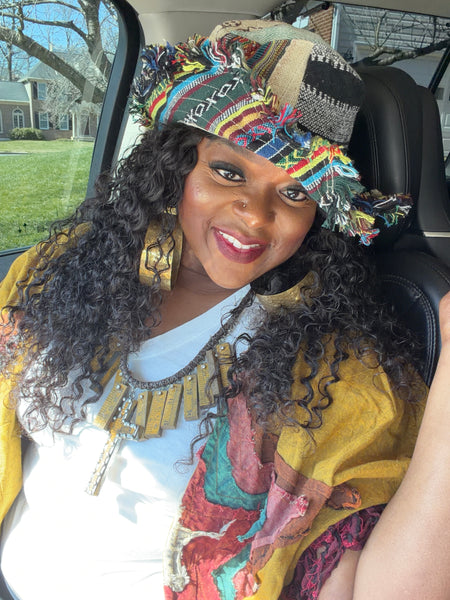 Patchwork Frayed Mushroom Bucket Hat-Unisex (One of a Kind-PatchWork Colors and Designs Vary on Each Hat) (Ready to Ship)