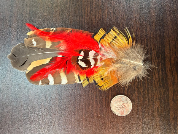 Decorative Hat Feather- RED