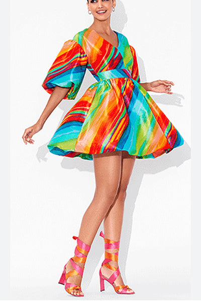 Rainbow Bubble Dress Sz L