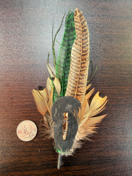 Decorative Hat Feather-Shimmer GREEN