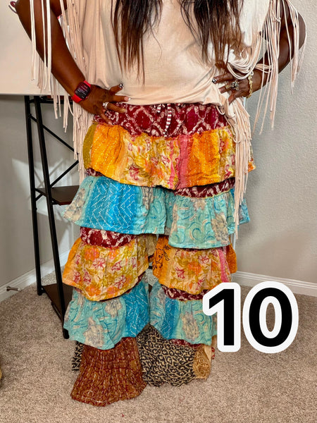 Patchwork Poetry Ruffle Pants