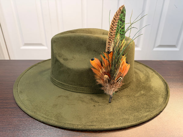 Decorative Hat Feather-Shimmer GREEN