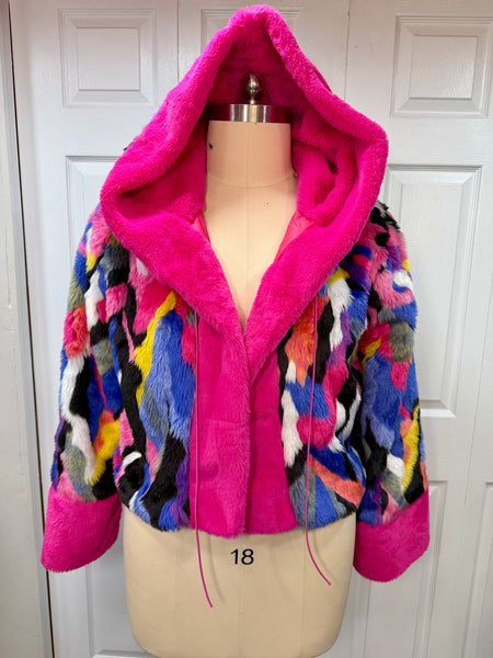 Colorful Faux Fur Jacket