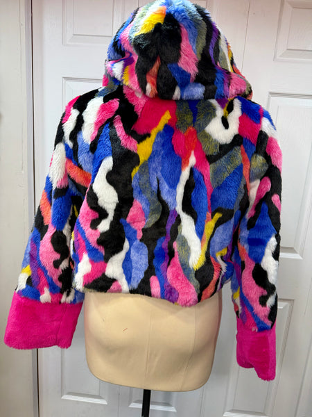 Colorful Faux Fur Jacket