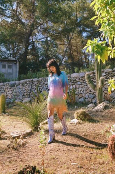 Rainbow Tassel Fringe Shift Dress