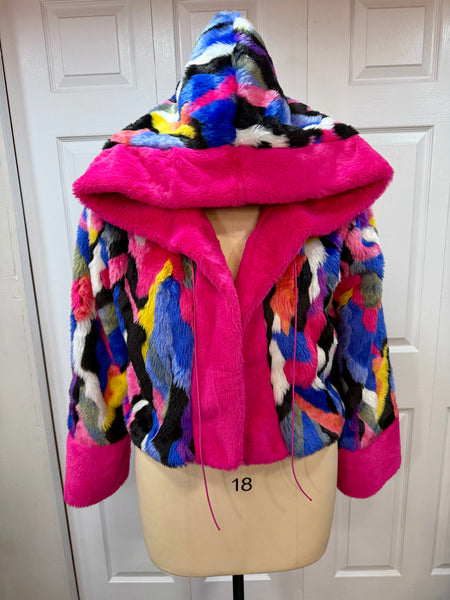 Colorful Faux Fur Jacket