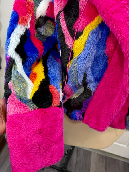 Colorful Faux Fur Jacket