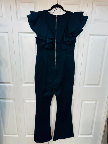 Ruffle Me Denim Jumpsuit