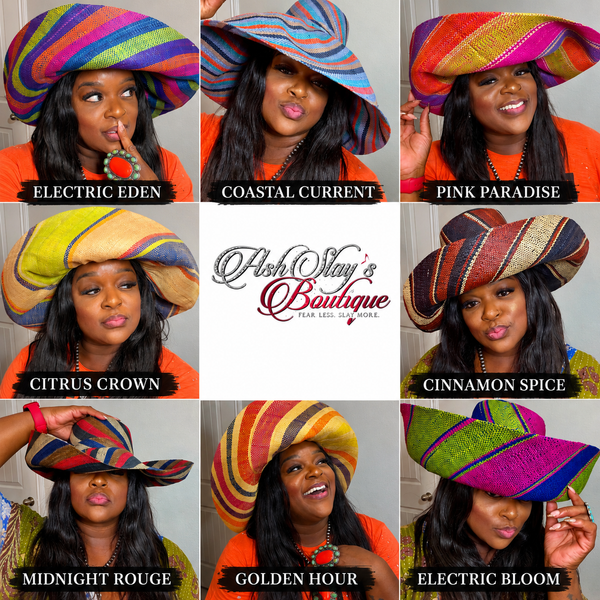The Crown Collection: 7" Wide Brim Stripe Hats