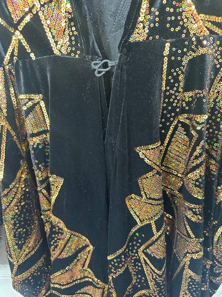 Old Hollywood/Harlem Nights Luxe Robe with matching Turban