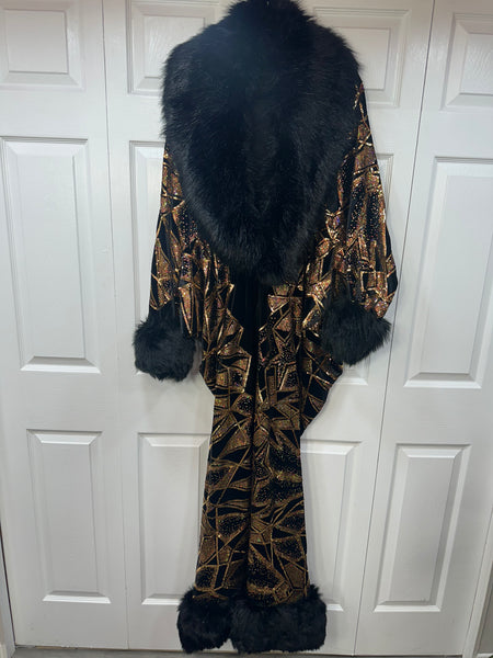 Old Hollywood/Harlem Nights Luxe Robe with matching Turban