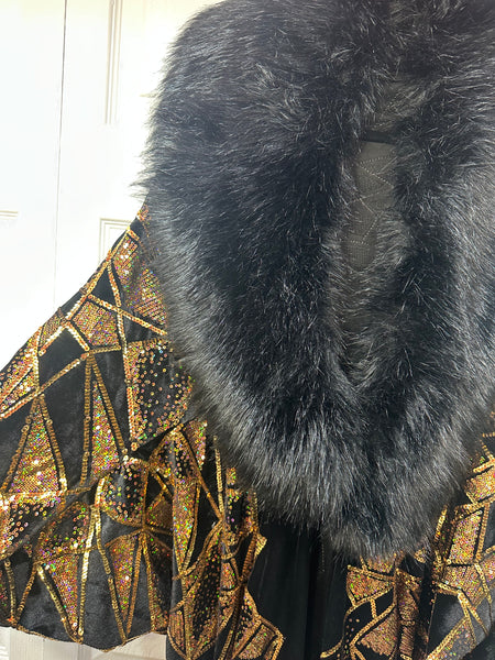 Old Hollywood/Harlem Nights Luxe Robe with matching Turban