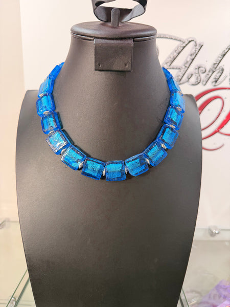 Square Bead Glass Necklace